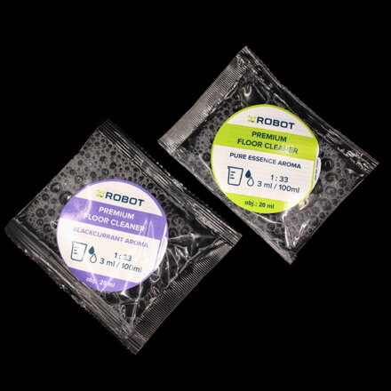 4Robot sredstvo za čišćenje za robotske usisavače s mopom – Povoljan set uzoraka Pure Essence + Blackcurrant (2×20 ml)